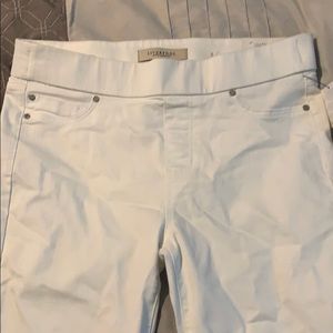 White Jean ankle leggings